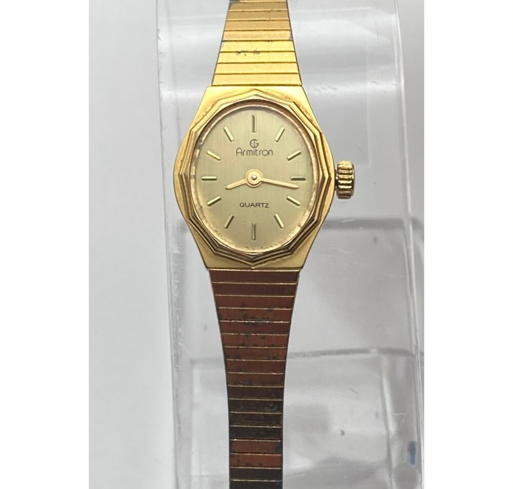 VTG Armitron Women's Dress Cocktail Watch 16mm - New Battery Adjustable to 6.5"
